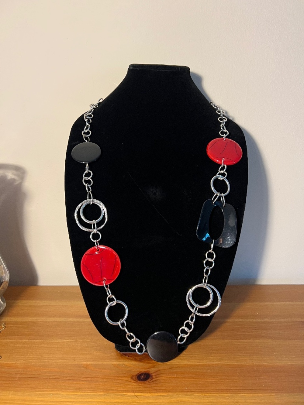 Chico's Chunky Black and Red Necklace